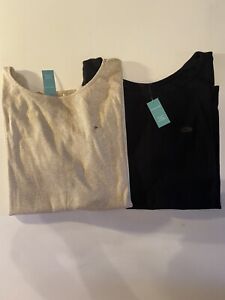 Maurices Tops Lot Of 2 NWT Womens 3X Black Tan Knit Short Sleeve Scoop Neck