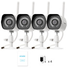 Zmodo 4-Pack 1080P WiFi Indoor/Outdoor Home IP Security Camera with Night Vision