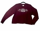 Friends TV Show Central Perk Graphic Long Sleeve Cropped Pullover T-Shirt Merlot