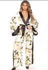 Fashion Nova Rooting For You Floral Jumpsuit - Cream/combo XL new without tags