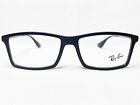 NEW Ray Ban RB7021 5364 Mens Rubber Black Rectangle Eyeglasses Frames 52/14~140