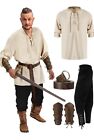 Jiuguva 4 Pcs Halloween Men's L Renaissance Costume Medieval / Pirate / Viking