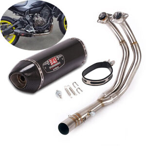 For Yamaha MT-07 FZ07 XSR700 FJ07 Full Exhaust System Front Pipe 470mm Mufflers
