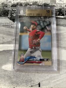 New ListingSHOHEI OHTANI BGS 10 PRISTINE 2018 TOPPS UPDATE ROOKIE PITCHING $slab Issue!!