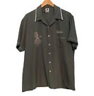 Kennington Shirt Aloha Embroidered Mens XL Bowling SS Camp Olive Army Green