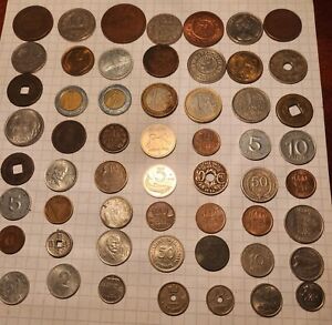 Lot of 56 1800s and 1900s Foreign Coins.