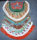 Big Colorful Lot  12  Vintage  Multi-Strand  Beaded  Necklaces
