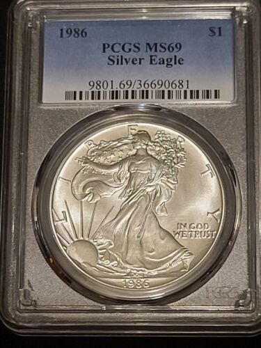1986 $1 PCGS Certified MS69 Silver Eagle