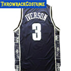 Vintage Throwback Allen Iverson University Basketball Jersey Stitched S-XXL