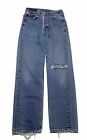 Vintage Levis 501 USA Made Straight Jeans 28 X 30 Blue Denim 90s Distressed AL8