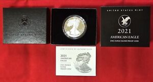 2021 W American Silver Eagle Proof S$1 T-2 Type 2 Coin in OGP/COA (21EAN)