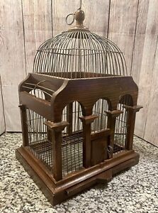 Italian Architectural Designed Wooden Bird Cage Antique Victorian