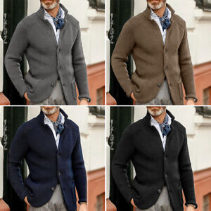 Business Jackets Cardigan Daily Wear Sweaters Coat Overcoat Long Sleeve Retro