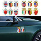 2Pcs Gold Sliver National Flag Crown Shield Car Emblem Badge Decals Sticker