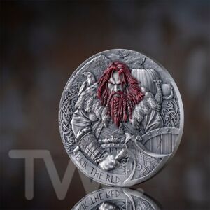 Erik the Red The Way to Valhalla 2 oz Antique finish Silver Coin Cameroon 2024