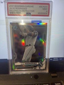 New Listing2021 Bowman Chrome Prospects Julio Rodriguez REFRACTOR #BCP231 BGS 9 Mint Card