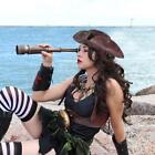 Distressed Leather Effect Deluxe Pirate Highwayman Hats Tricorn Dress Sale