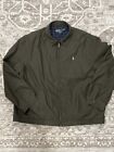 Polo Ralph Lauren Vtg Mens XXLarge Army Green Full Zip Lined Harrington Jacket