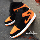Nike Air Jordan 1 Mid SE Shoes Black Vivid Orange FJ4923-008 Men's Sizes NEW