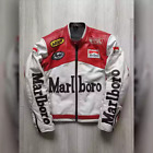 Mens Vintage Racing Marlboro Leather Jacket Rare Motorcycle Biker Leather Jacket