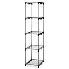 New Listing5-Tier Shelf Tower Closet System Metal with Plastic Connectors Silver and Black
