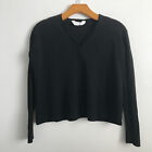 Everlane Wool Cardigan S Black Crop Button Long Down V Neck Preppy Sweater