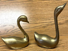 Vintage Solid Brass Swans Birds Figurines Geese Pair