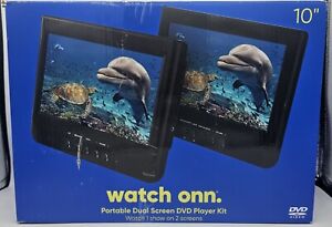 10” Portable Dual Screen DVD Player Kit 1 Show on 2 Screens