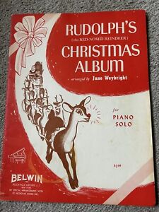 Vintage Christmas Sheet music RUDOLPH THE RED NOSED REINDEER Belwin Piano Solo