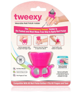 Tweexy® Wearable Nail Polish Holder Ring, Fingernail Polishing Tool Pink
