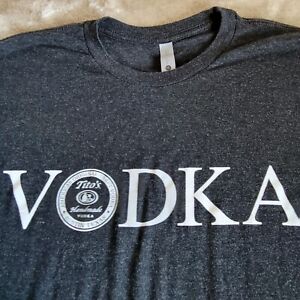 Tito's Handmade Vodka T-Shirt Mens Large Charcoal Gray Austin TX