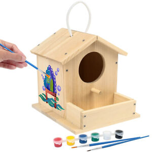 Bird House Kit DIY Wooden Birdhouse Arts Crafts Painting Kits for Kids Gifts