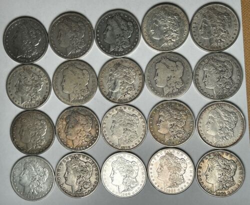 Lot of 20 Morgan Silver Dollars All Pre ‘21 Dates. Lots Of Key Date Coins!