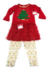 NWT Holiday Shirt Skirt Leggings 3-piece Set Baby Girl Size 12 Months New Red