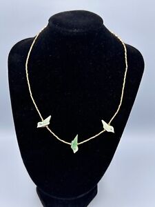 Womens Gorgeous Gold Tone Skinny Mini Bird Scatter Necklace