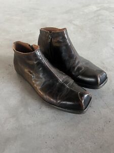 Vtg CYDWOQ Brown Leather Ankle Boots Size 39