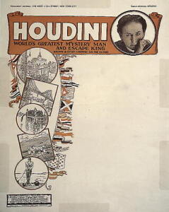 Photo of Harry Houdini Letterhead,His Escapes,c1920,Magician,Stunt Performer