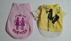 Pet Dog Clothing Lot of 2 Yellow Top Paw / Pink Doggy Style for Extra Small Pet