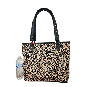 Montana West Leopard Print Canvas Purse Western Cowgirl Animal Lover Bag