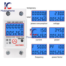 Digital LCD KWH Wattmeter Power Consumption Energy Meter Electric Din Rail 230V