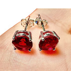 Red Ruby 925 Sterling Silver Stud Earrings for Women 6MM lab-created Ruby Studs
