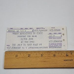 Elton John 1982 Jump Up! Tour Concert Ticket Stub The Omni Atlanta GA July 20