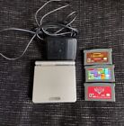 New ListingNintendo Game Boy Advance SP Console Platinum Silver Comes W/ Charger & 3 games