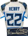 Derrick Henry signed Tennessee White Custom Stitched Pro Style Jersey Beckett QR