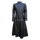 Mens Matrix Neo The One Evolution Keanu Reeves Cosplay Black Leather Trench Coat