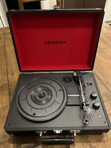 Crosley Cruiser Portable Vinyl Player and Crate (Black Exterior, Red Interior)