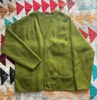 Vintage 1950s/1960s Knit Cardigan 100% Pure Wool Wynbrier In Moss Green (Soft)