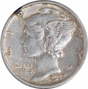 1923-S Mercury Silver Dime AU Uncertified #945