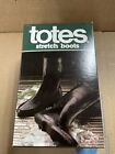 Totes black rubber stretch Boots Mens Size S (8-9) Made In USA 1985 NIB