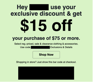 Macy's $15 off Discount Code on Purchases of $75+!!